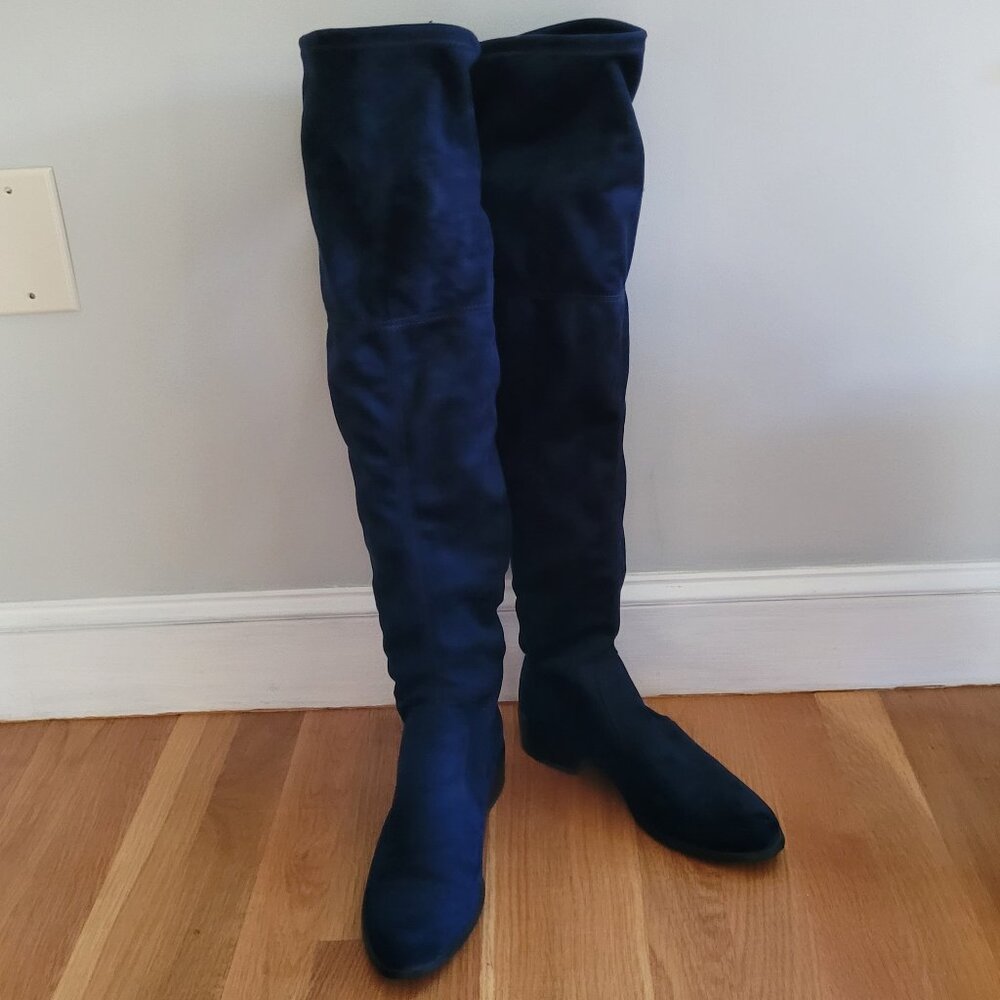 Charles by Charles David Navy Over the Knee Suede Boots Size 7